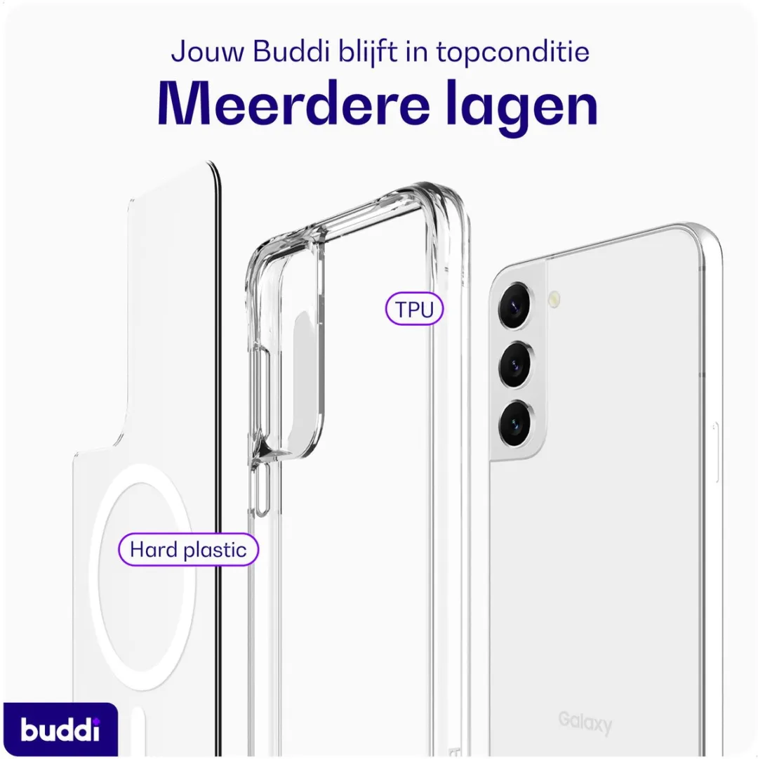 Buddi Core Hoesje Samsung Galaxy S23 - MagSafe - Transparant