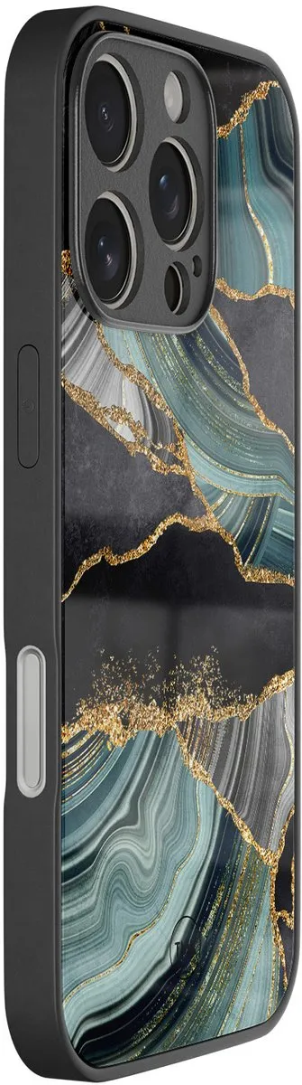 Casevibes iPhone 16 Pro Hoesje - Marble Jade Stone - Multi