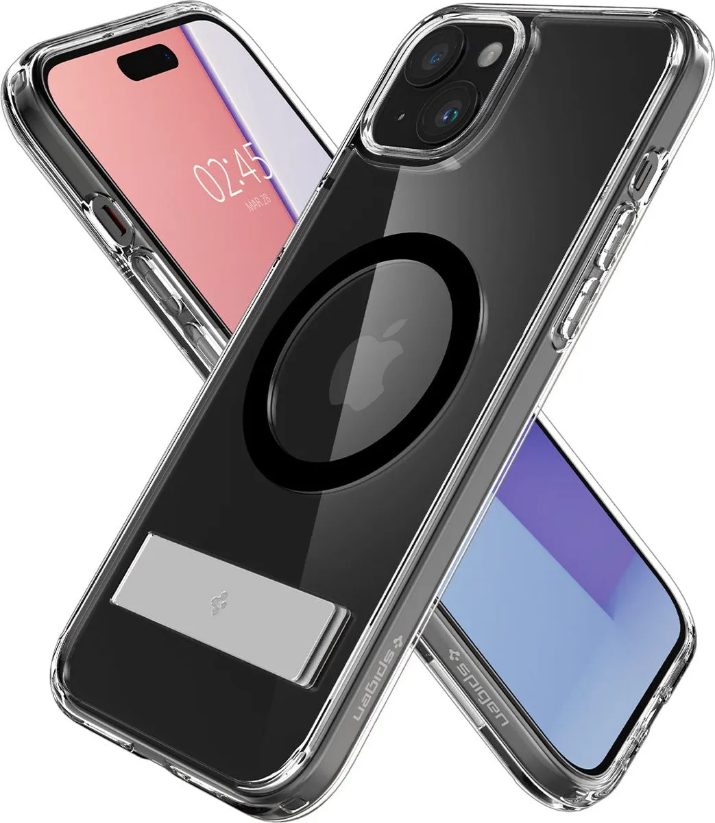 Spigen Ultra Hybrid S MagFit ACS06808 iPhone 15 Hoesje - Zwart - afbeelding 6 van 6