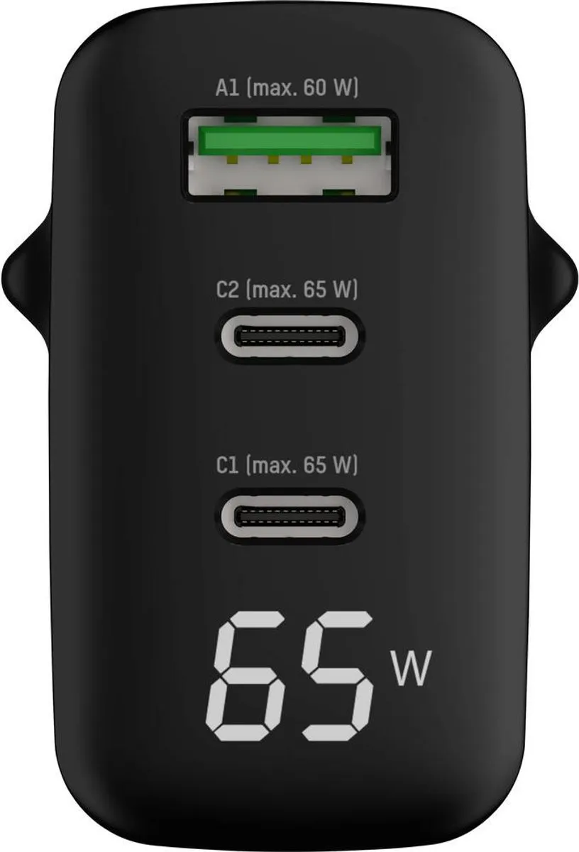 Ansmann HC365PD USB Oplader 65W - 1x USB-A 2x USB-C - Zwart