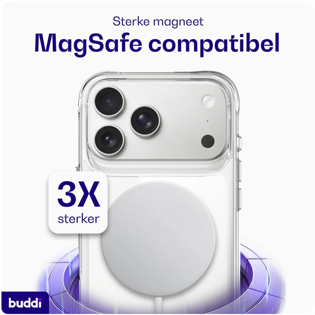 Buddi Core iPhone 17 Pro Max Hoesje - MagSafe - Transparant