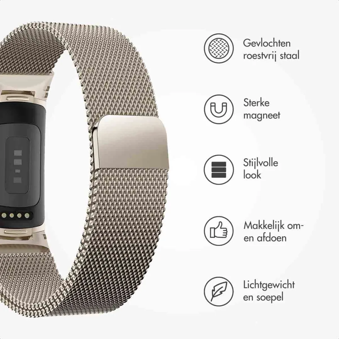 Imoshion Milanees Magnetisch Bandje Fitbit Charge 5 - S - Sterrenlicht
