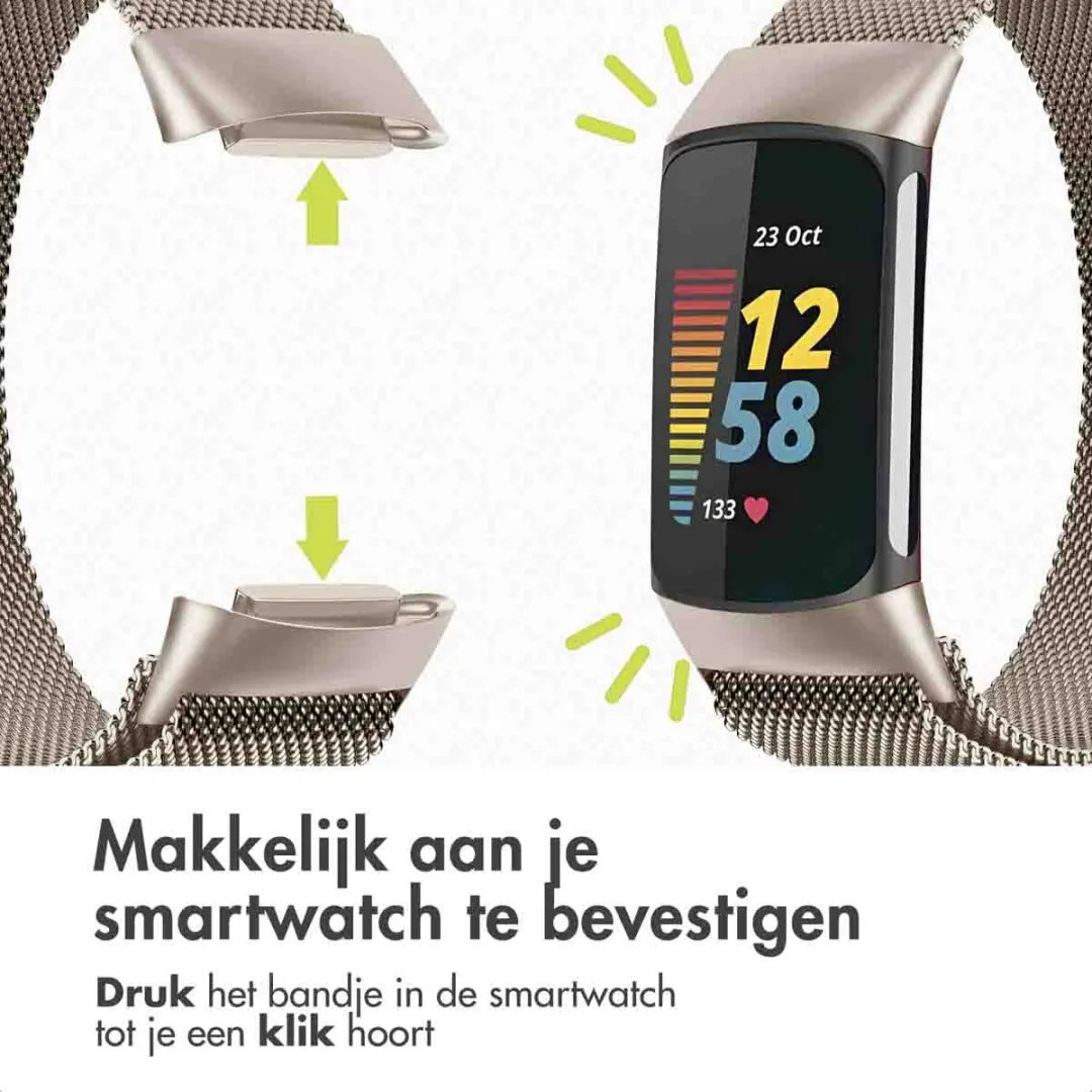 Imoshion Milanees Magnetisch Bandje Fitbit Charge 5 - S - Sterrenlicht