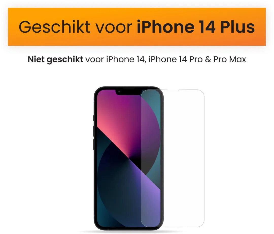 R2B Screenprotector iPhone 14 Plus - 2 Stuks - Tempered Glass