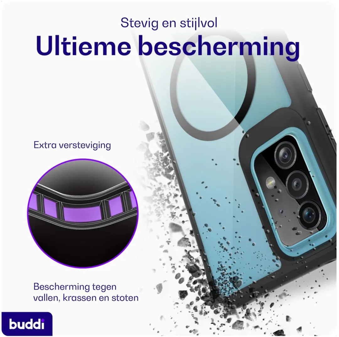 Buddi Hybrid Hoesje Samsung Galaxy A52 MagSafe - Transparant Zwart - afbeelding 6 van 6