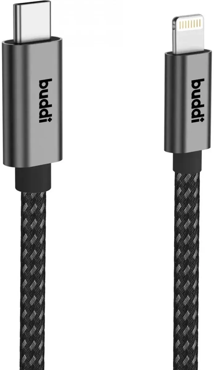 Buddi Flex USB-C naar Lightning Kabel 20W - 3m - Zwart