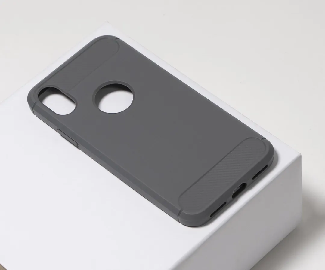 BMAX Carbon Soft Case iPhone X/XS - Grijs