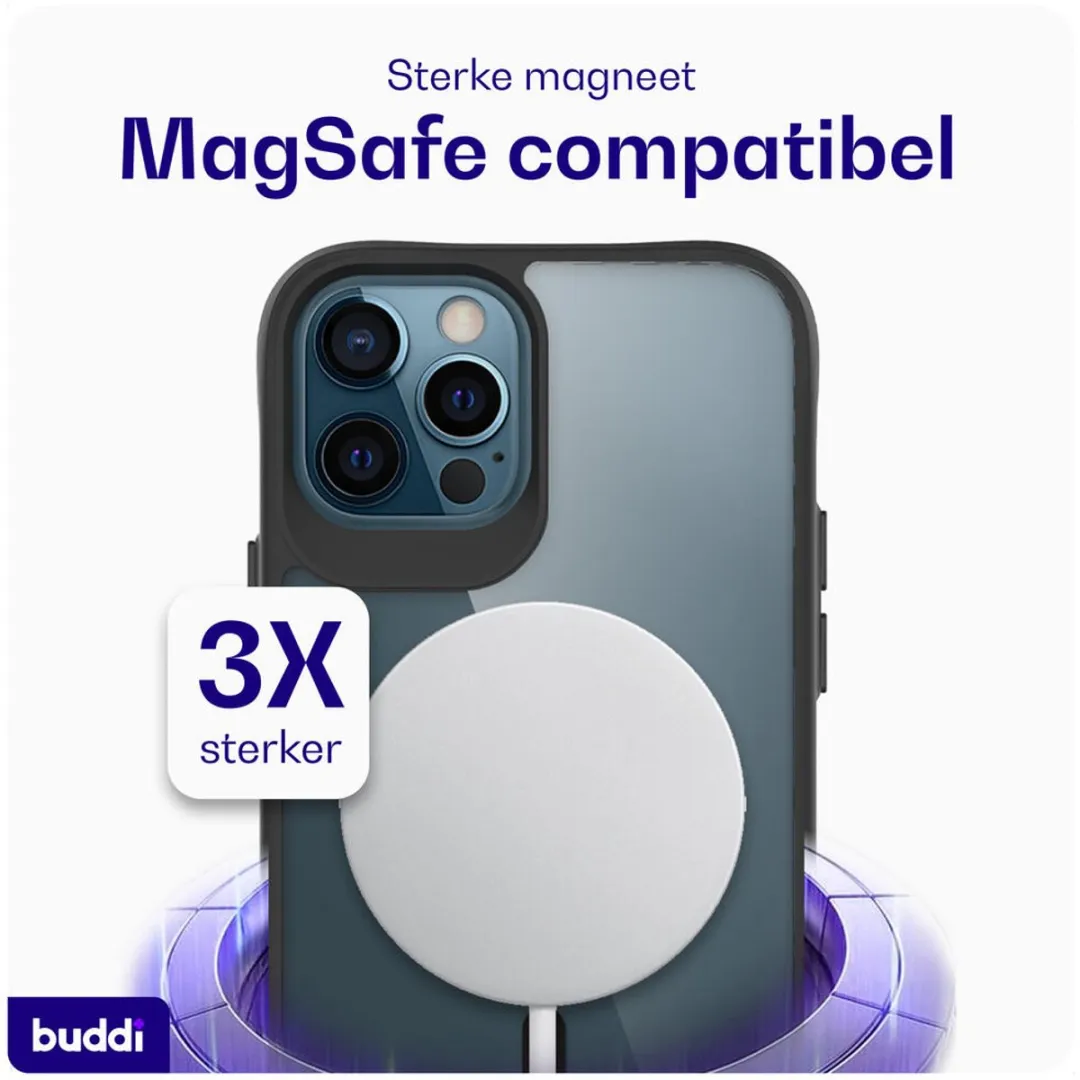 Buddi Hybrid Hoesje iPhone 12/12 Pro - MagSafe - Transparant Zwart