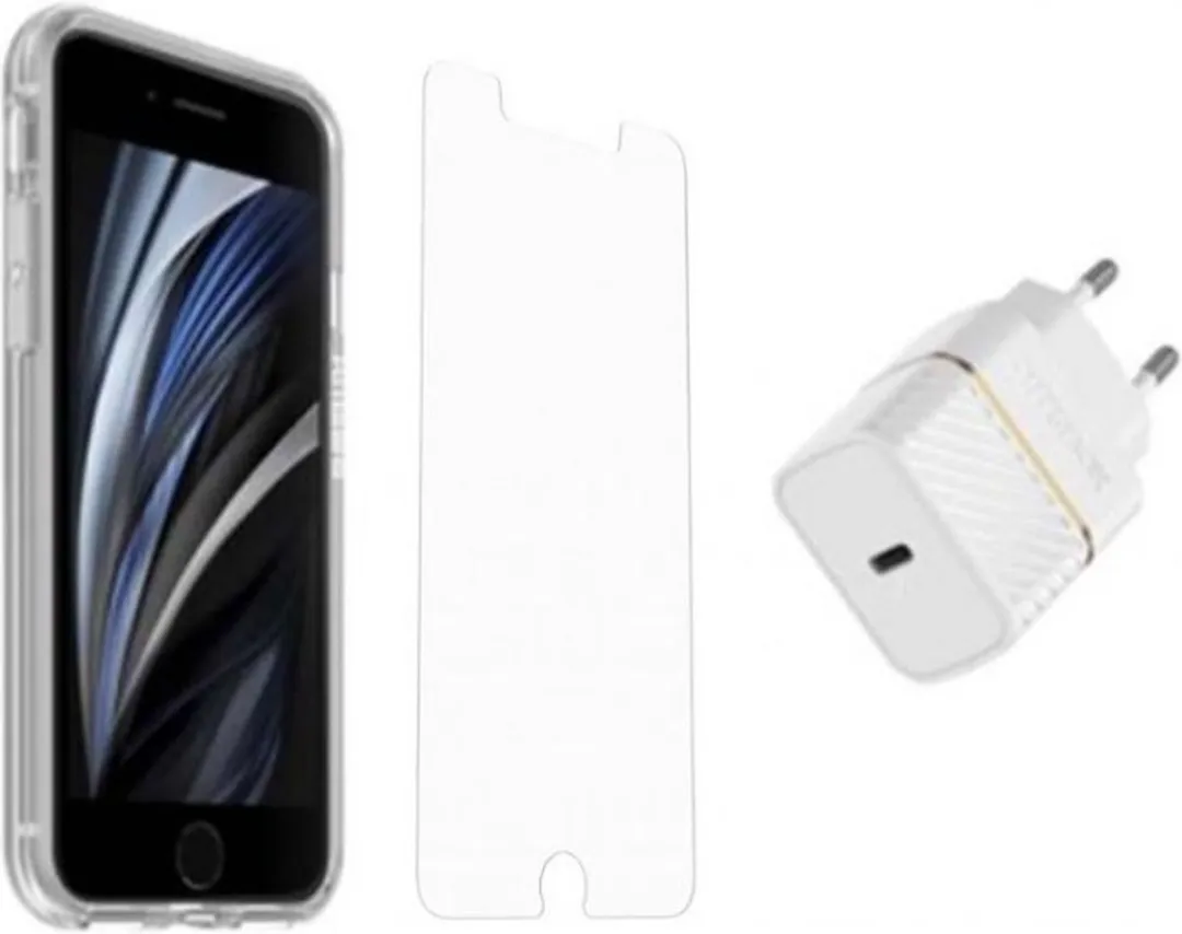 OtterBox Symmetry iPhone 7/8/SE Hoesje - Transparant - 20W Lader