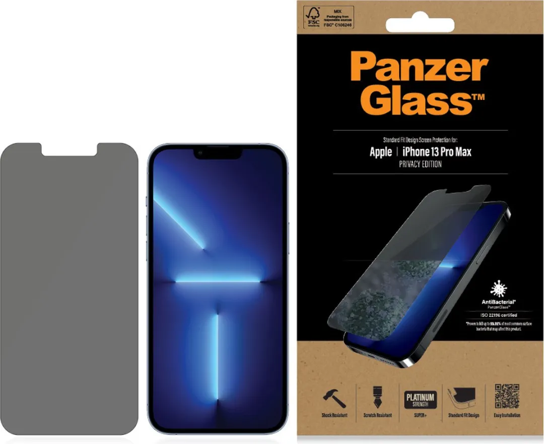 PanzerGlass P2743 Screenprotector iPhone 13 Pro Max - Antibacterieel