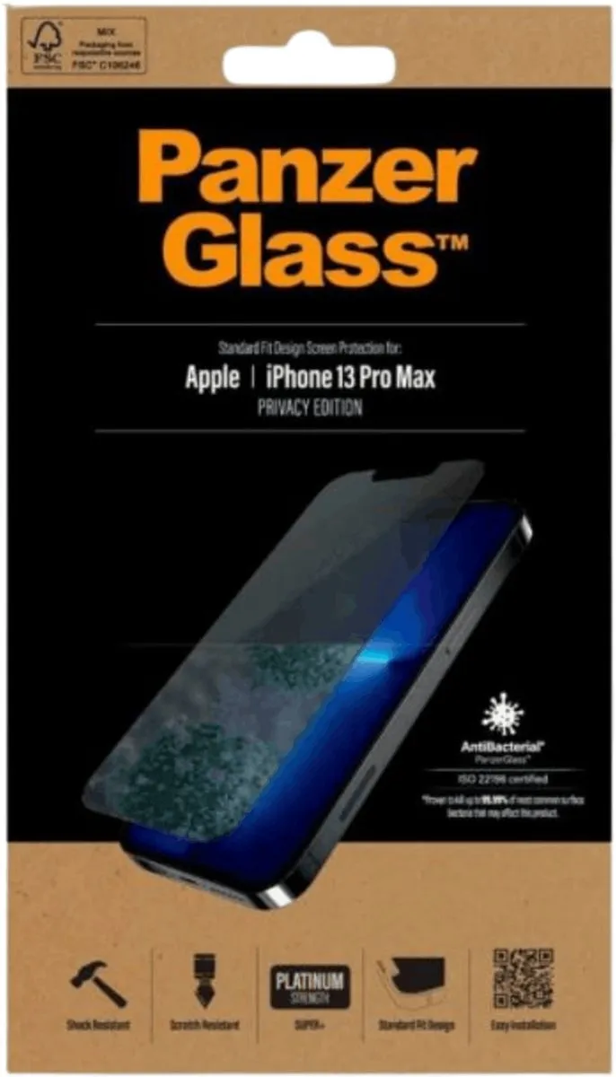 PanzerGlass P2743 Screenprotector iPhone 13 Pro Max - Antibacterieel