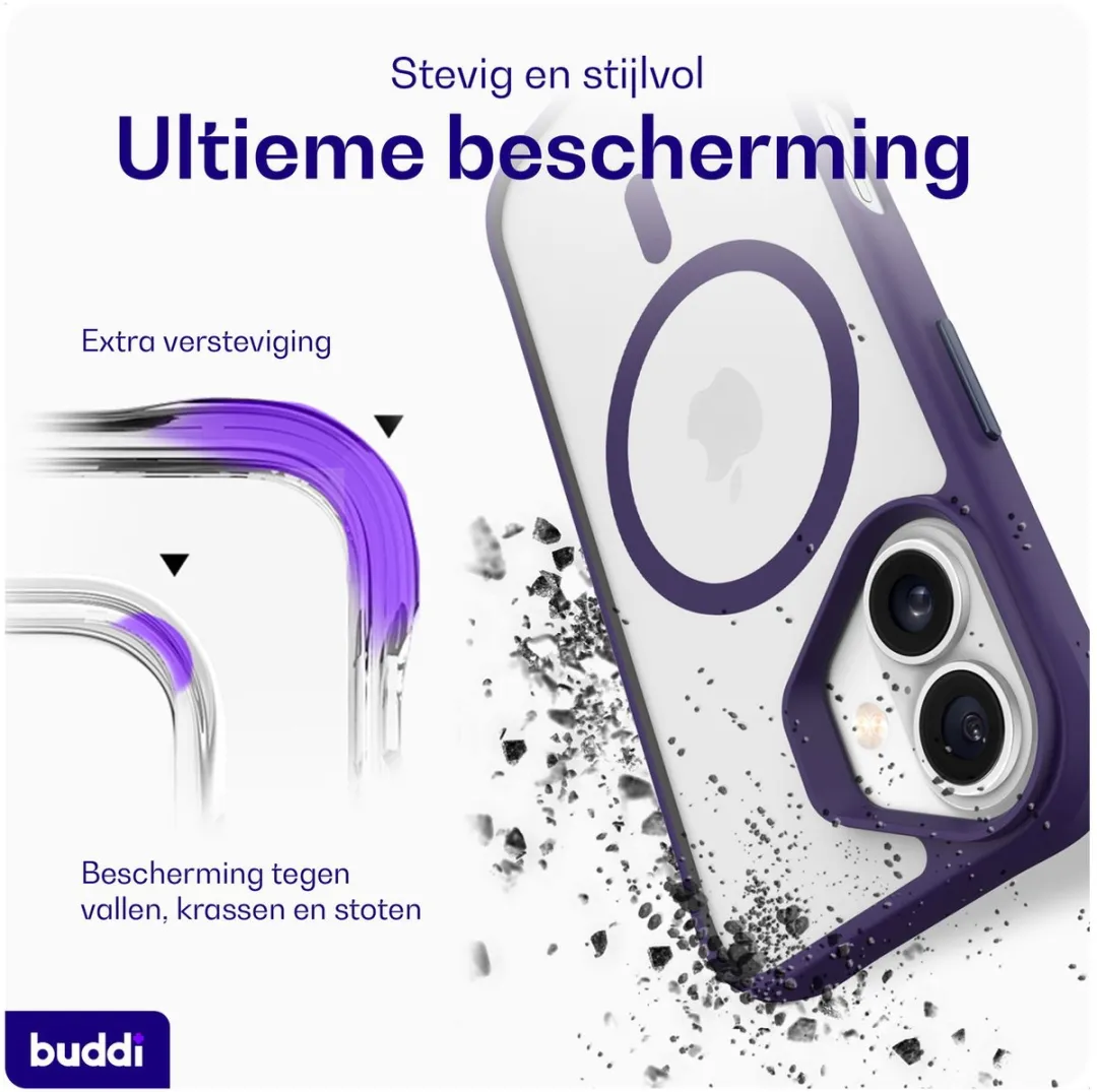 Buddi Hybrid Hoesje iPhone 17 - MagSafe - Paars