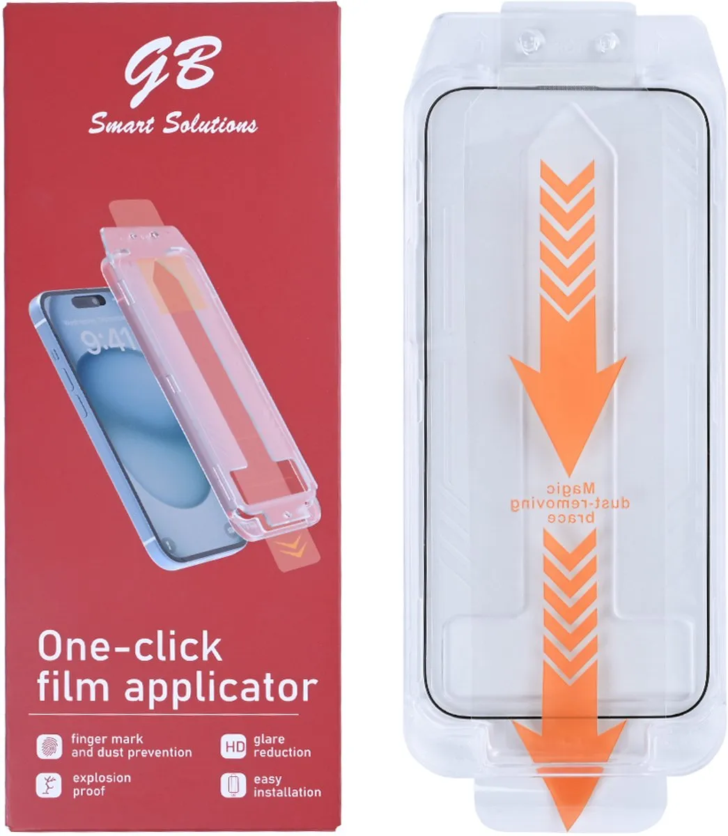 GB ProGuard Elite Screenprotector voor iPhone 14 Pro - Applicator Film – Gehard Glas – Volledige Dekking – Krasbestendig & Schokabsorberend