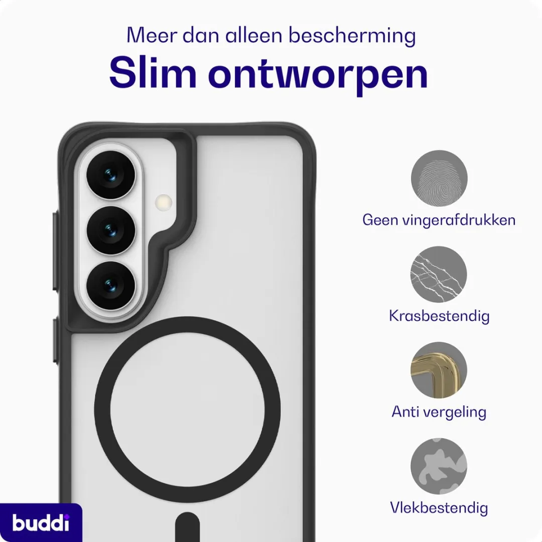 Buddi Hybrid Hoesje Samsung Galaxy S26 Plus - MagSafe - Matte Zwart - afbeelding 6 van 6