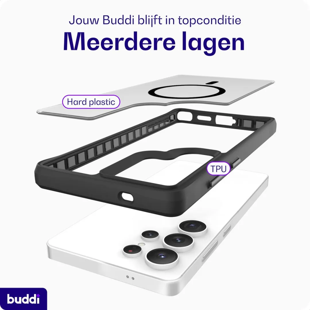 Buddi Hybrid Hoesje Samsung Galaxy S26 Plus - MagSafe - Matte Zwart