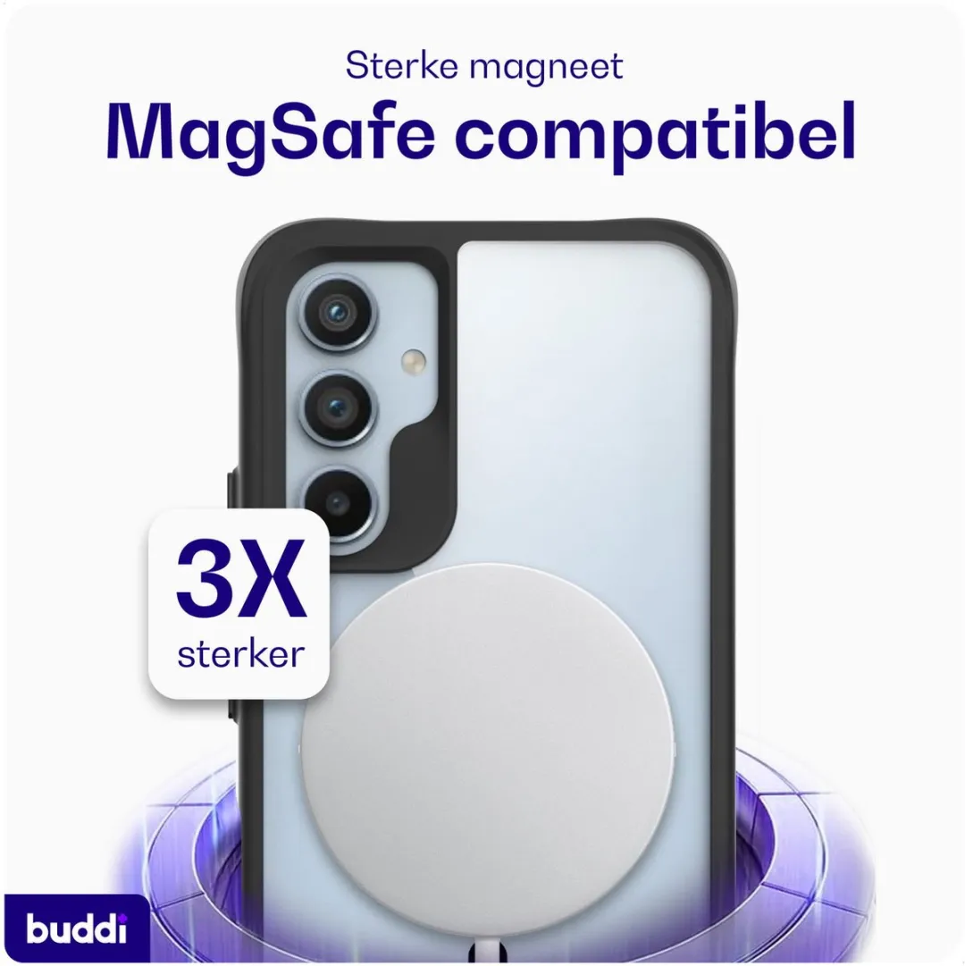 Buddi Hybrid Hoesje Samsung Galaxy A54 - MagSafe - Transparant Zwart