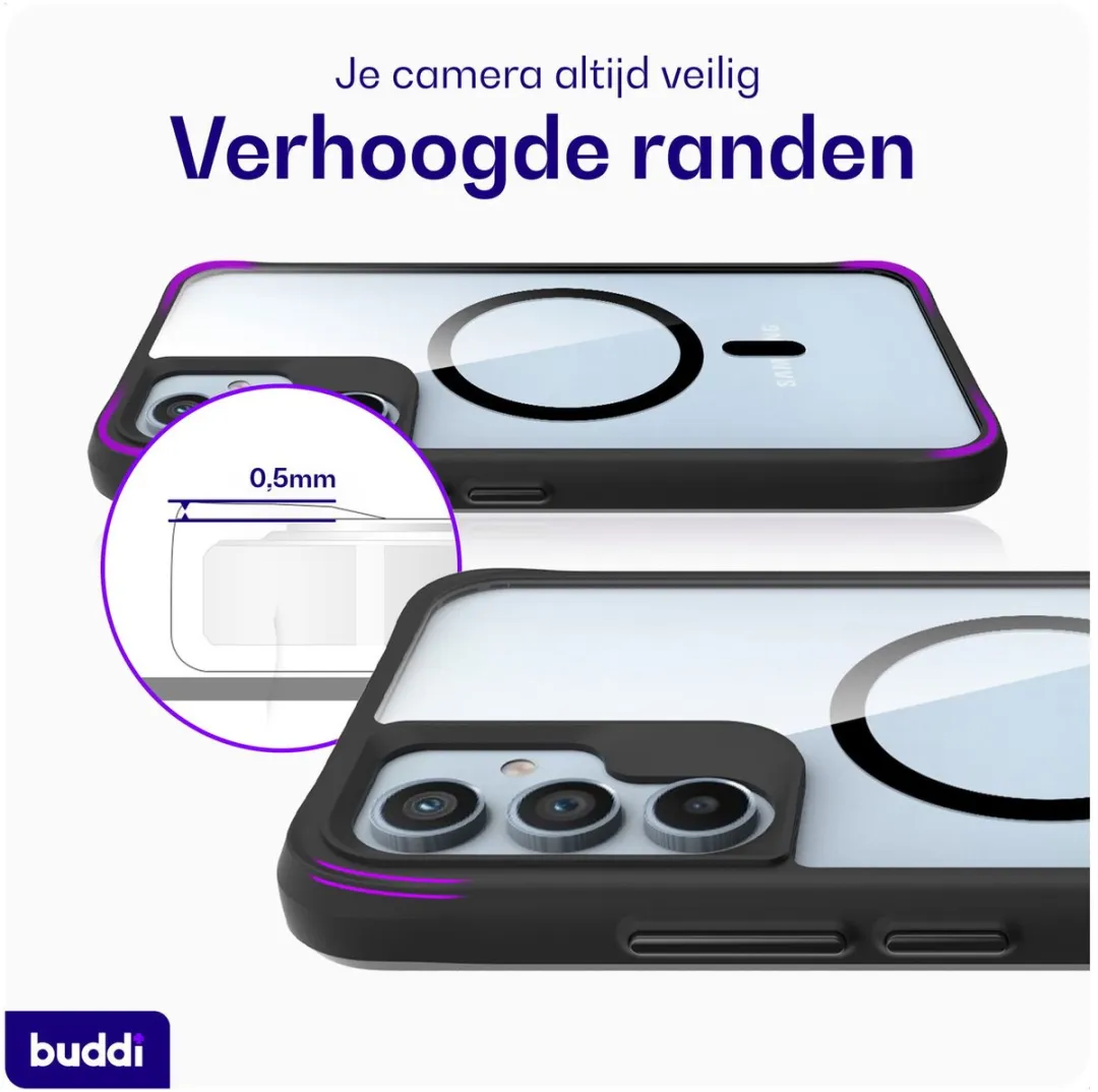 Buddi Hybrid Hoesje Samsung Galaxy A54 - MagSafe - Transparant Zwart