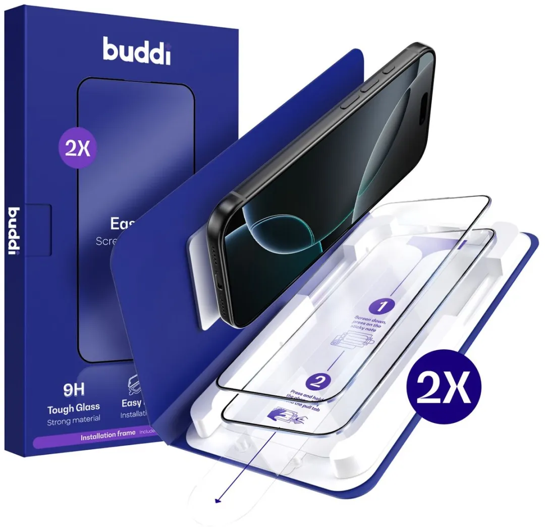 Buddi Screenprotector iPhone 16 Pro 2 Stuks