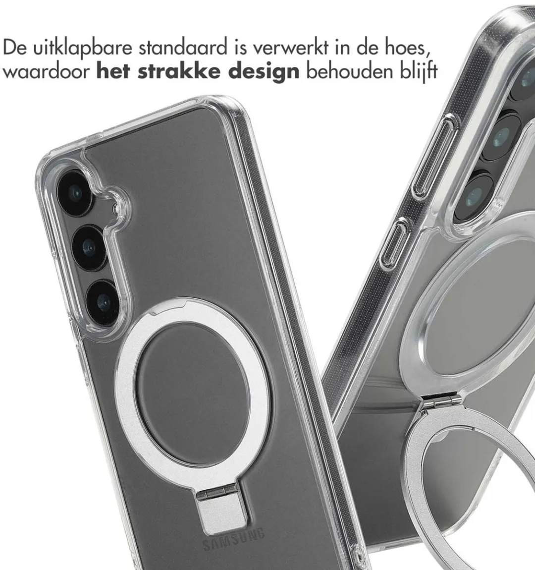 Accezz Hoesje Samsung Galaxy S24 Plus Magnetische Ring - Transparant