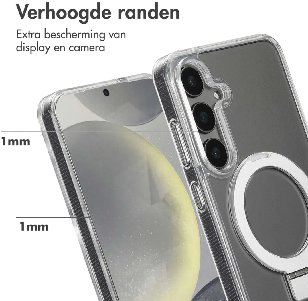 Accezz Hoesje Samsung Galaxy S24 Plus Magnetische Ring - Transparant