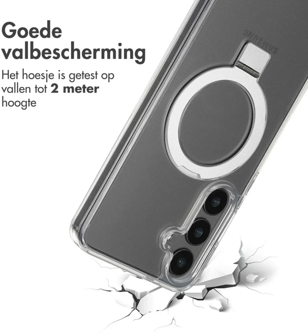 Accezz Hoesje Samsung Galaxy S24 Plus Magnetische Ring - Transparant