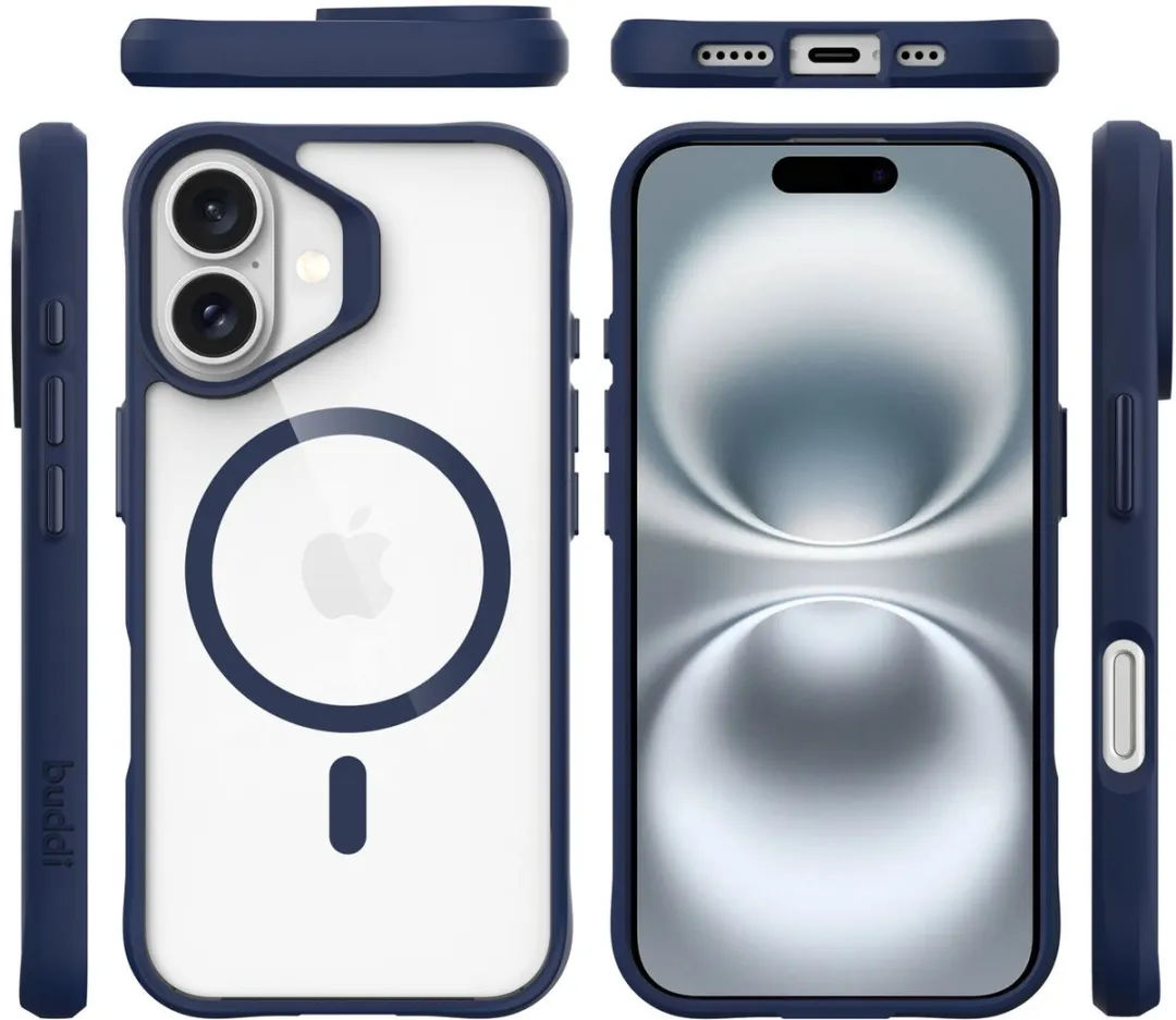 Buddi Hybrid iPhone 17 Hoesje - MagSafe - Transparant Blauw