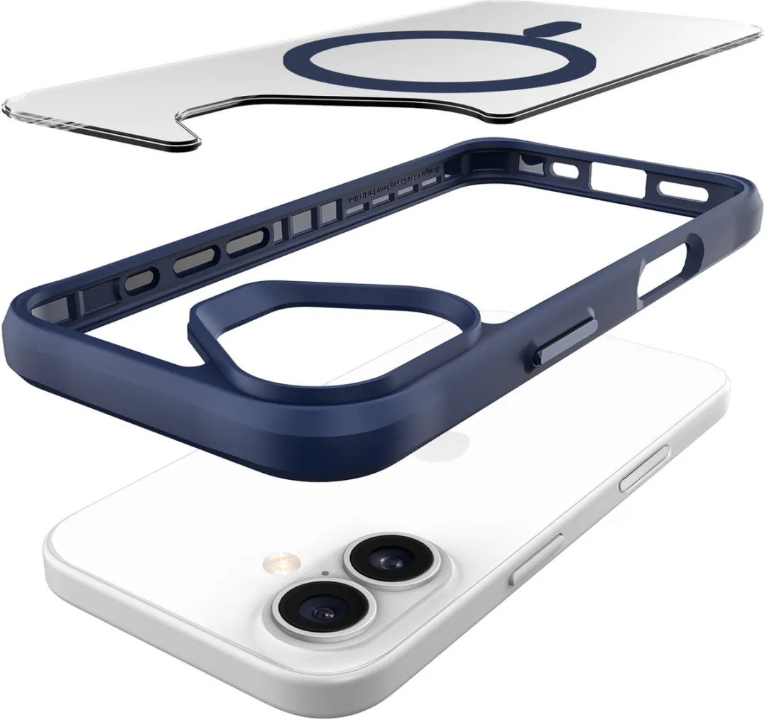 Buddi Hybrid iPhone 17 Hoesje - MagSafe - Transparant Blauw