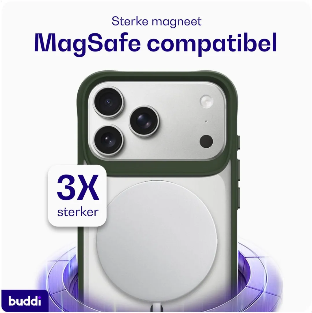 Buddi Hybrid Hoesje iPhone 17 Pro Max - MagSafe Groen
