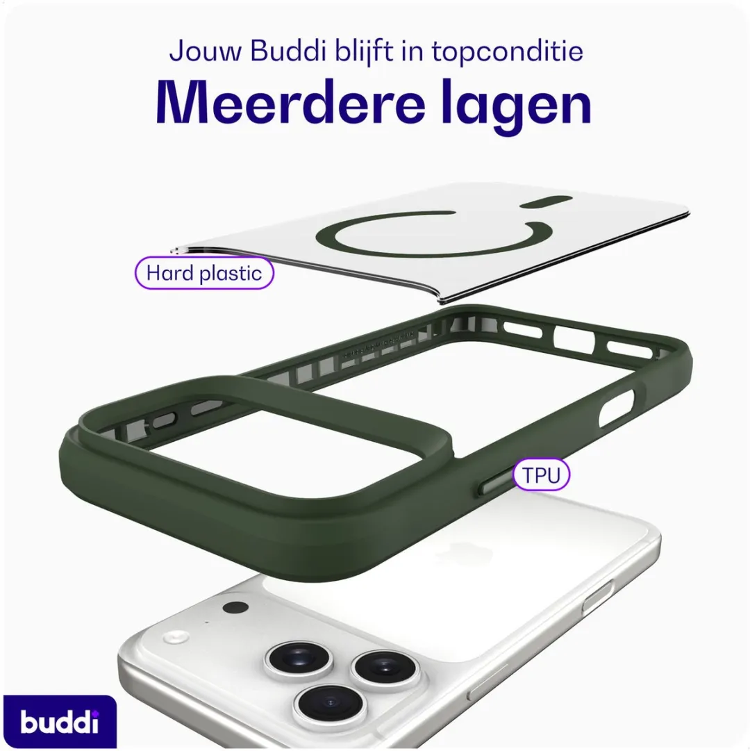 Buddi Hybrid Hoesje iPhone 17 Pro Max - MagSafe Groen