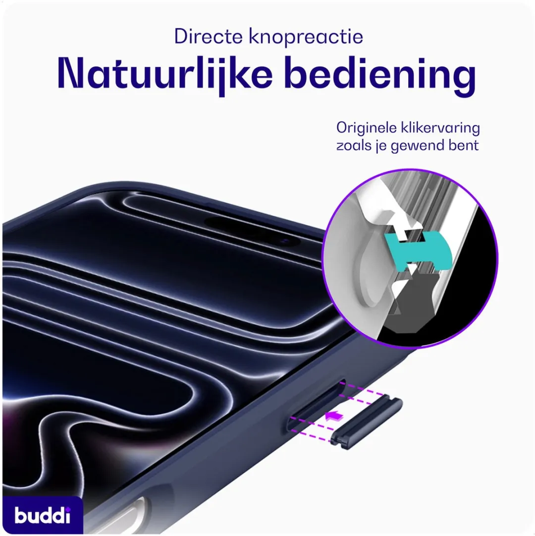 Buddi Hybrid Hoesje iPhone 17 Pro - MagSafe - Transparant Blauw