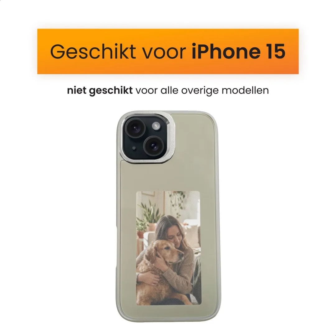 R2B Foto Hoesje iPhone 15 - Grijs