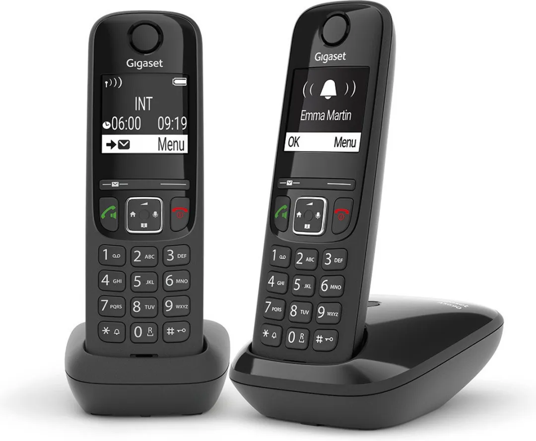 Gigaset AS690 Duo - 2 handsets - Zwart - Handsfree bellen - huistelefoon - inclusief oproepblokering