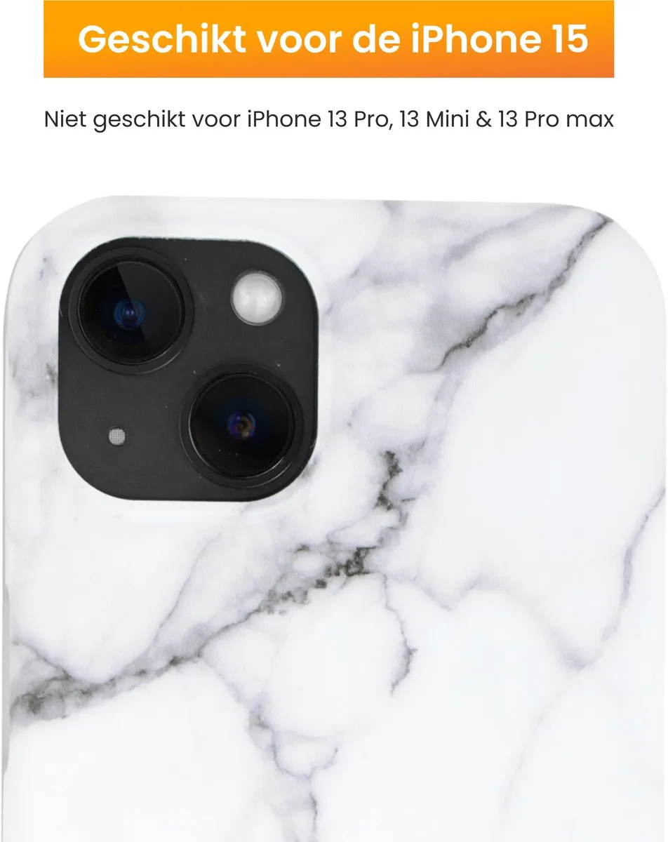 R2B iPhone 15 Hoesje Marmer - MagSafe