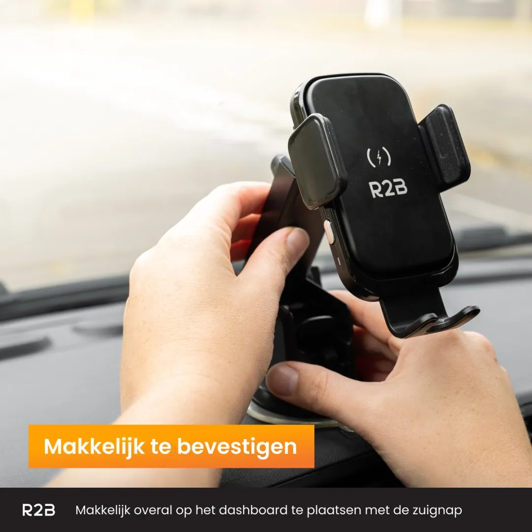 R2B Alkmaar Telefoonhouder Auto Zuignap - Zwart