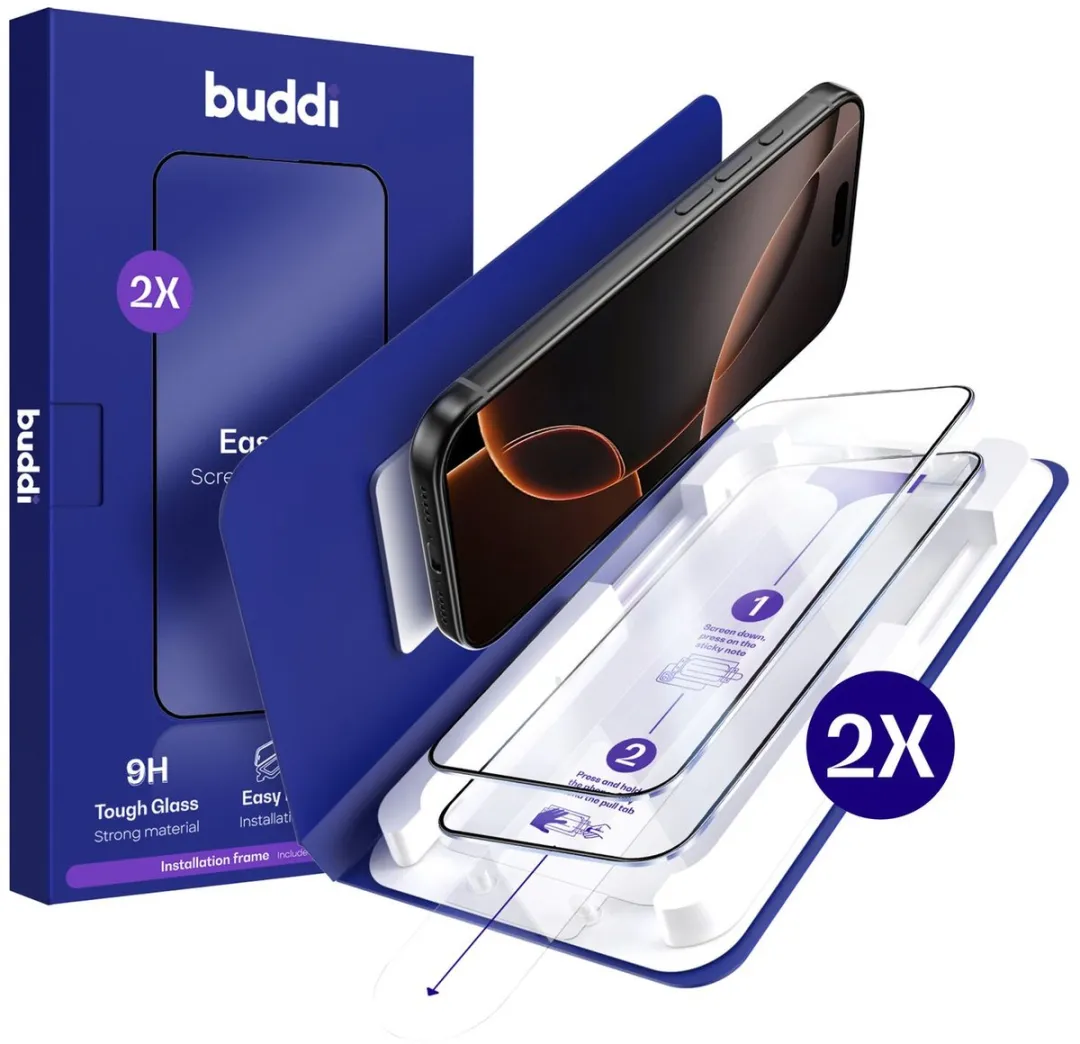 Buddi Screenprotector iPhone 16 Pro Max 2 Stuks
