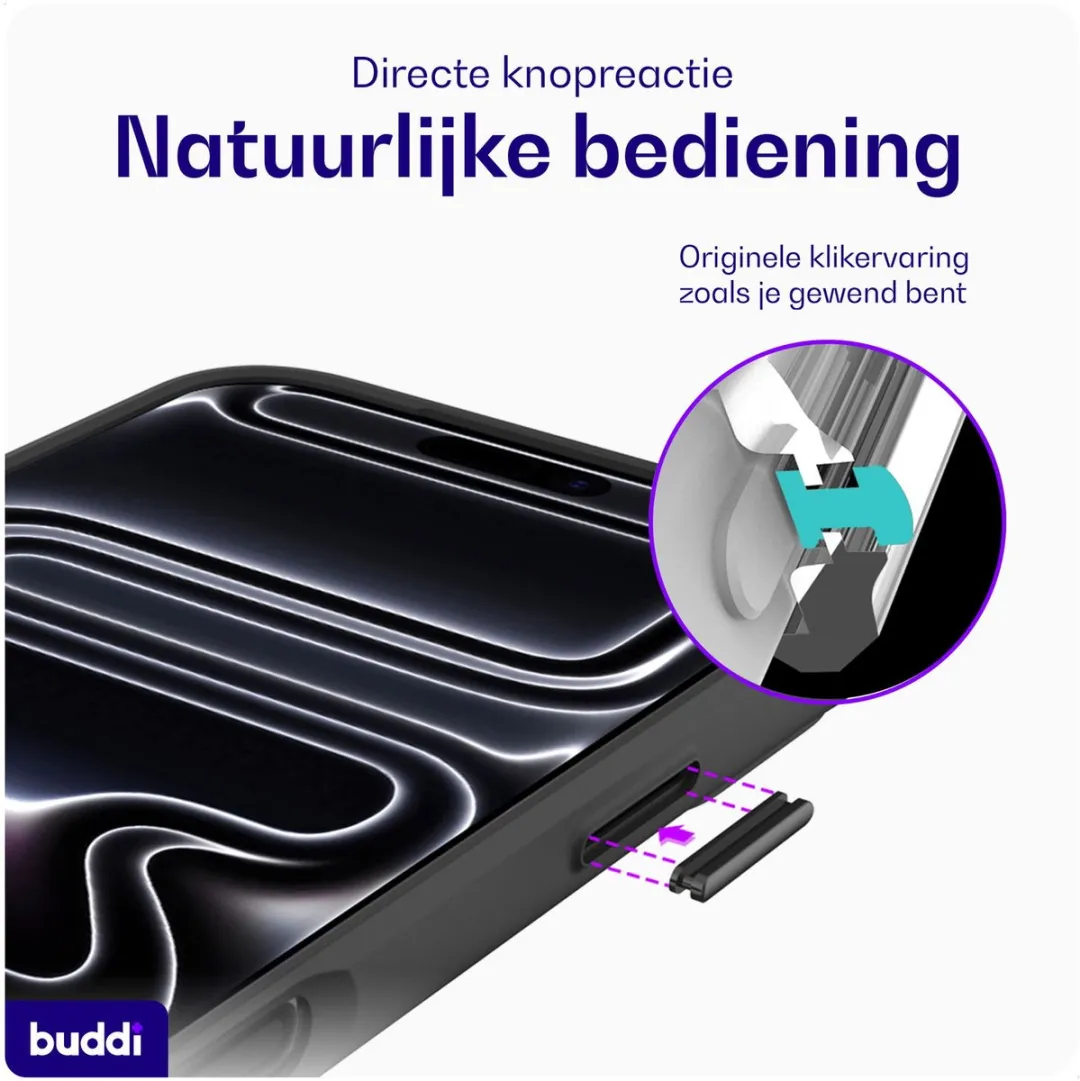 Buddi Hybrid BHACIP17P Hoesje iPhone 17 Pro - MagSafe - Matte Zwart