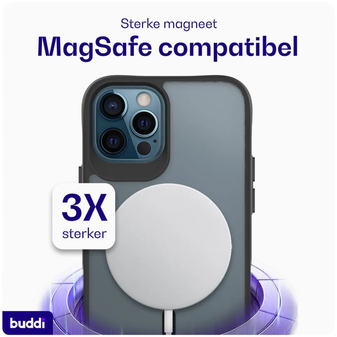 Buddi Hybrid Hoesje iPhone 12/12 Pro - MagSafe - Matte Zwart