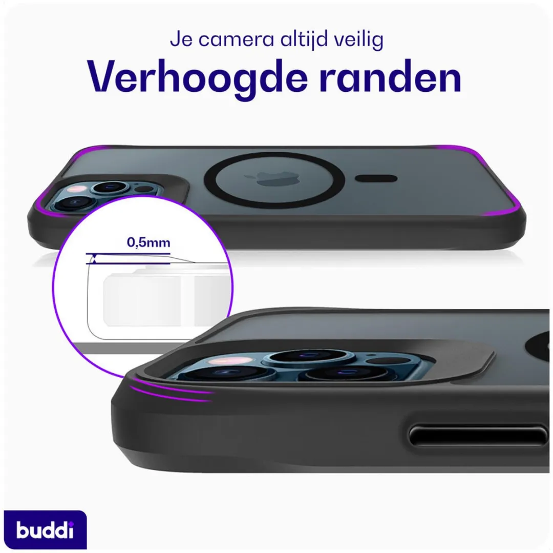 Buddi Hybrid Hoesje iPhone 12/12 Pro - MagSafe - Matte Zwart