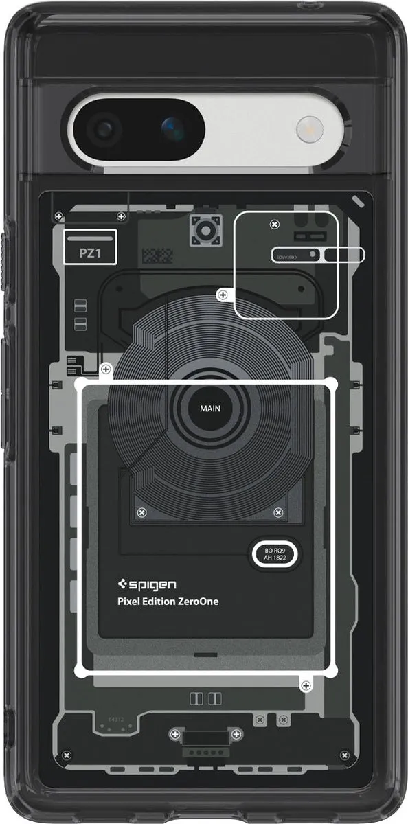 Spigen Ultra Hybrid 8809896744638 Back Cover - Google Pixel 7a - Zwart