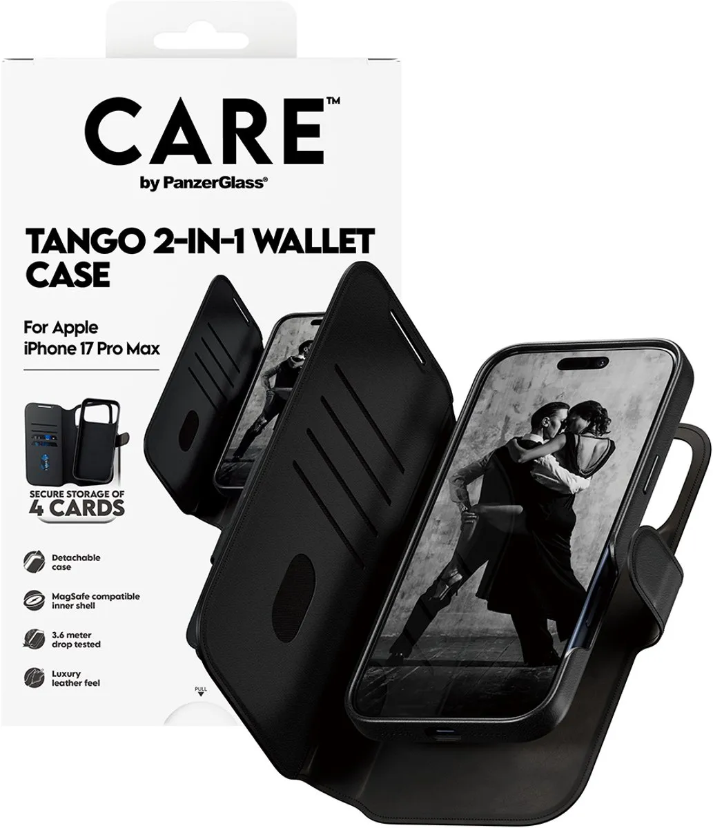 PanzerGlass Tango 2 Wallet Case CR63940 - iPhone 17 Pro Max - Zwart