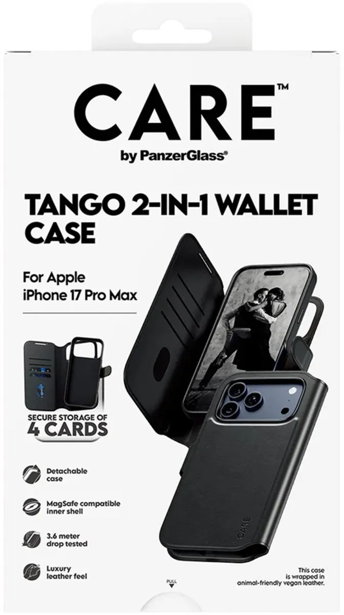 PanzerGlass Tango 2 Wallet Case CR63940 - iPhone 17 Pro Max - Zwart