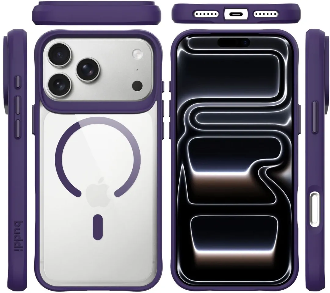 Buddi Hybrid Hoesje iPhone 17 Pro - MagSafe - Transparant Paars