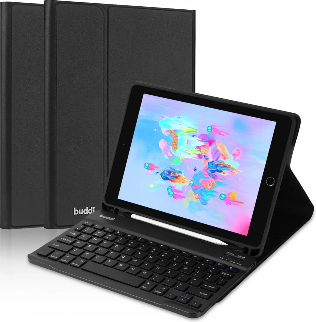 Buddi Zuna Hoes met Toetsenbord - iPad 9.7 (2017/2018) - Zwart