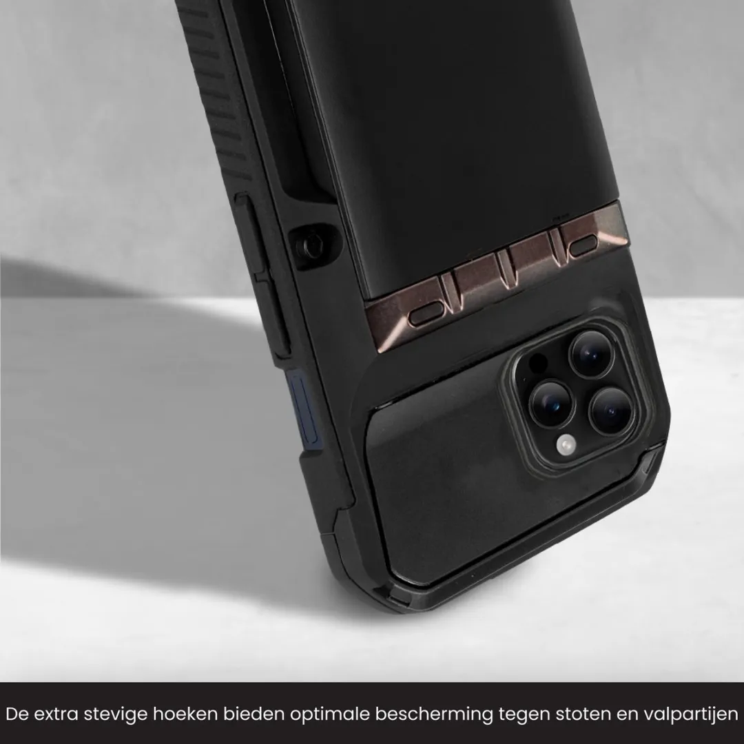 R2B iPhone 16 Pro Max Hoesje met Pasjeshouder - 4 Pasjes - Zwart