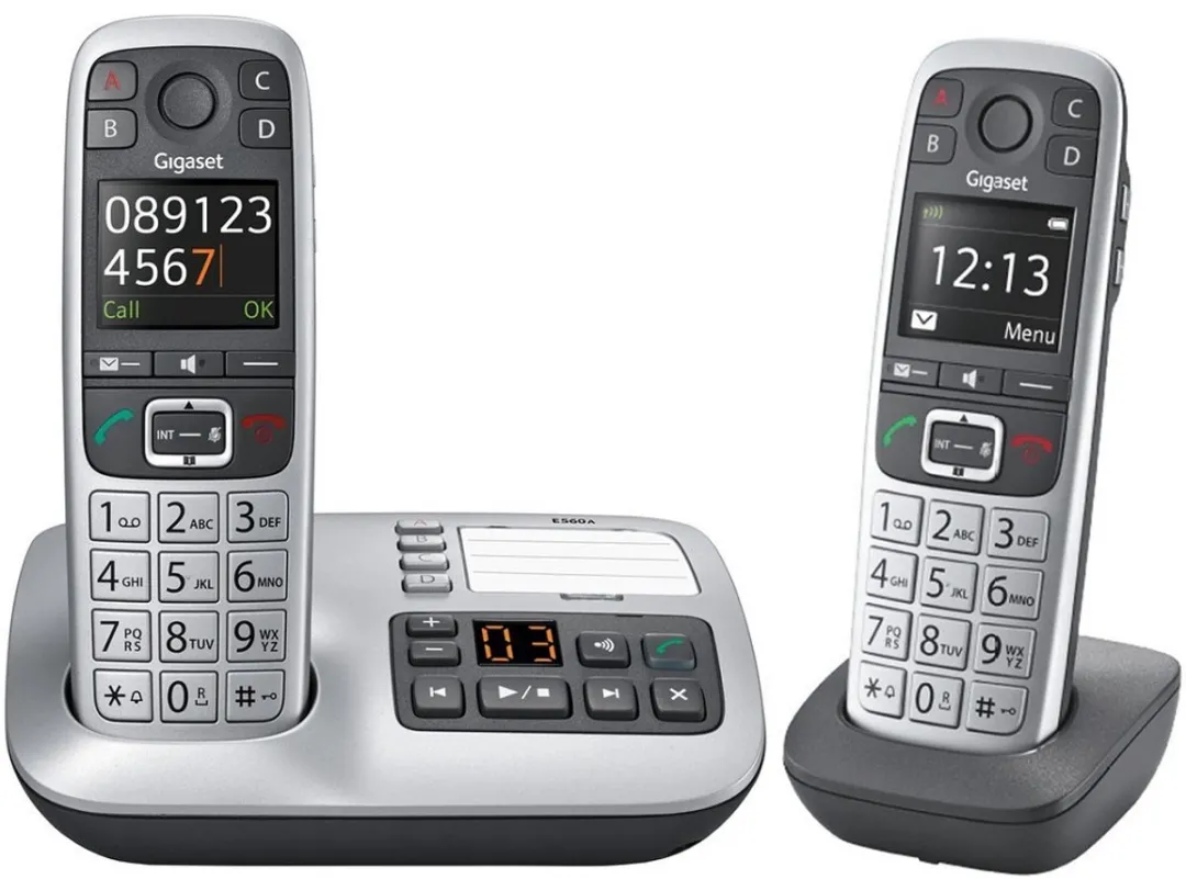 Gigaset E560A - Duo DECT telefoon - Antwoordapparaat - Ideaal voor thuis en werk - duidelijke geluid - duidelijk scherm en contrast - Zilver