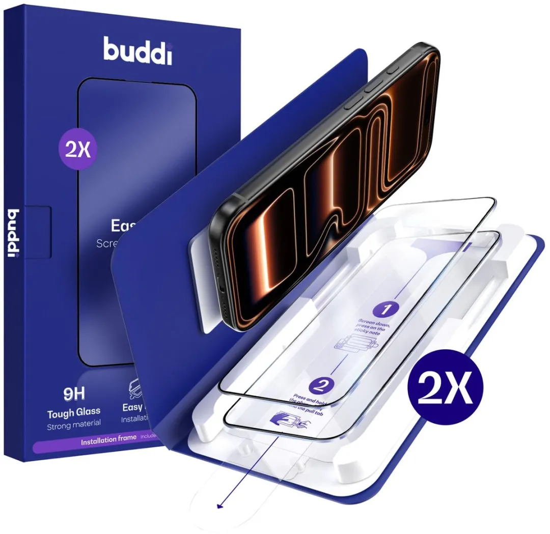 Buddi Screenprotector iPhone 17 Pro 2 Stuks