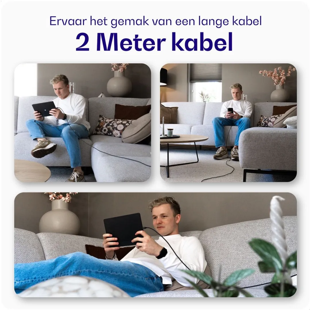 Buddi Flex USB-C naar Lightning Kabel 20W Wit - 2M