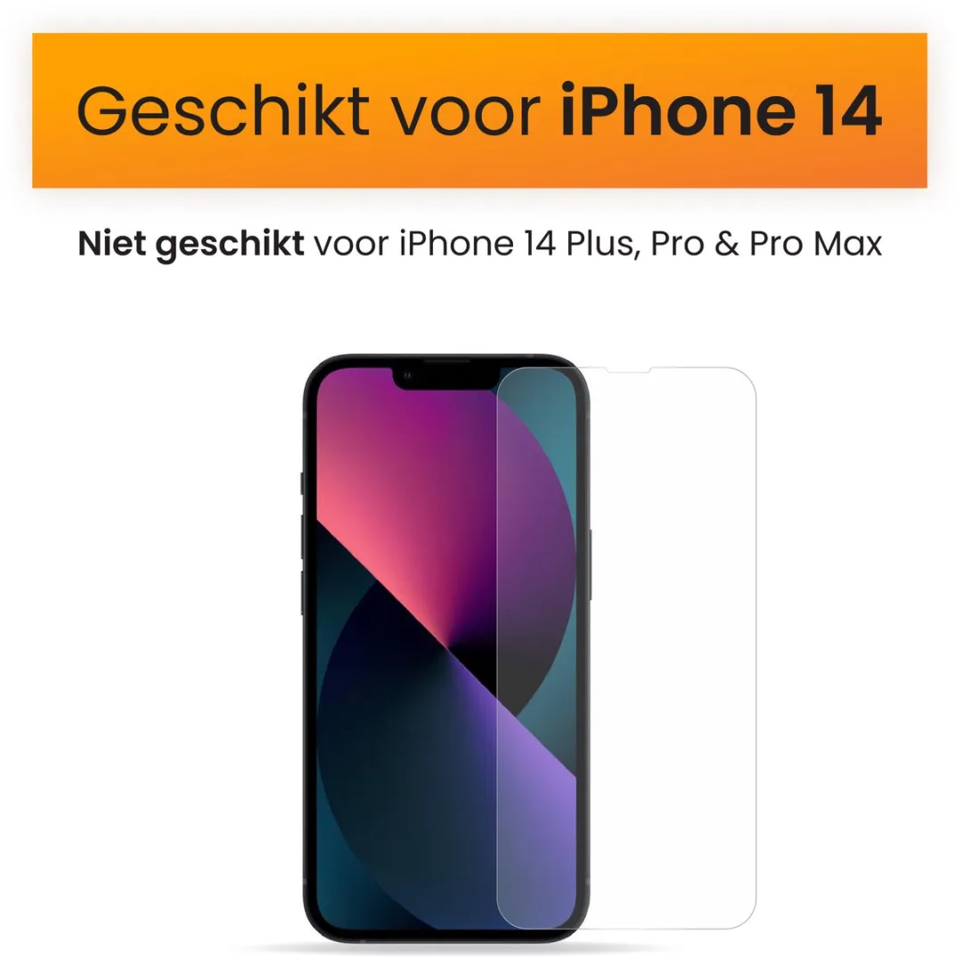 R2B Screenprotector iPhone 14 - 2 Stuks - Tempered Glass