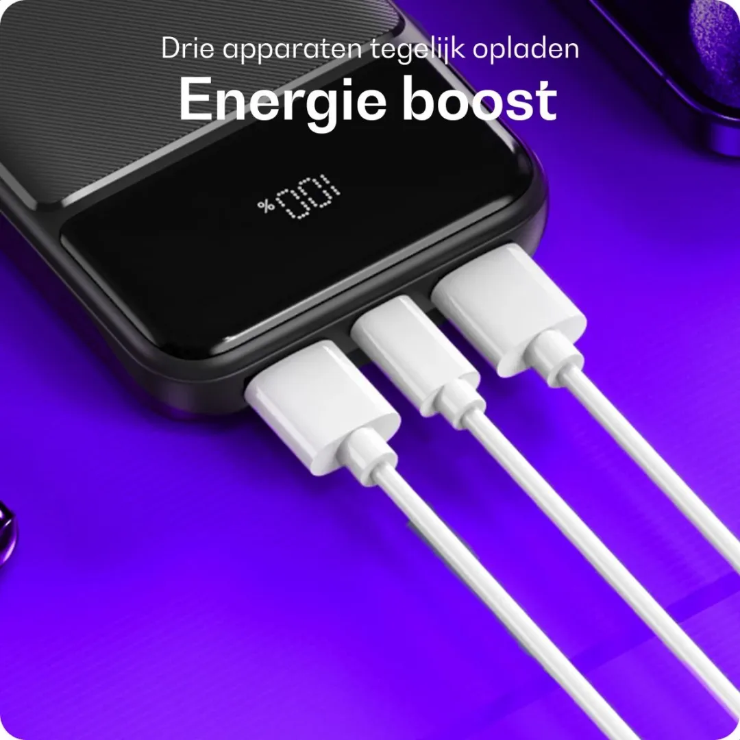 Buddi Boost 10.000mAh Powerbank - USB-A/USB-C - 22,5W - Zwart - afbeelding 6 van 6