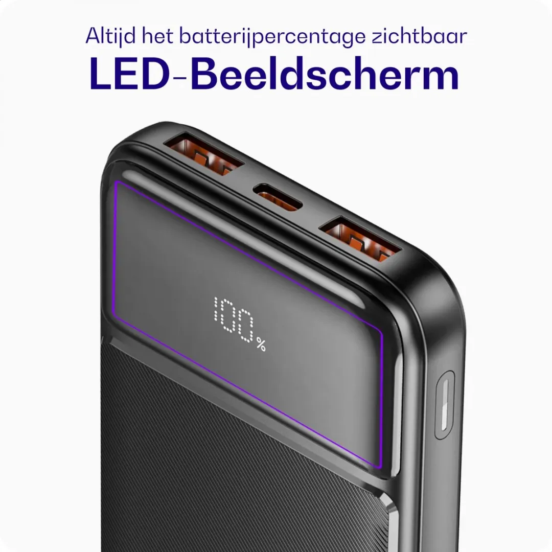 Buddi Boost 10.000mAh Powerbank - USB-A/USB-C - 22,5W - Zwart